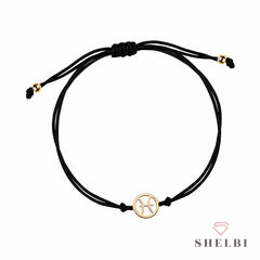 Bransoletka ze znakiem zodiaku Ryby na sznurku srebro prezent Bransoletka ze znakiem zodiaku Ryby na sznurku srebro prezent