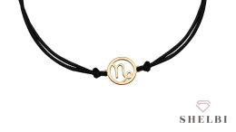 Bransoletka ze znakiem zodiaku Koziorożec na sznurku srebro prezent