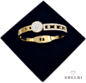Bransoletka złota sztywna z cyrkoniami stal chirurgiczna bangle Bransoletka złota sztywna z cyrkoniami stal chirurgiczna bangle