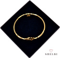 Bransoletka złota sztywna liść z cyrkoniami stal chirurgiczna bangle Bransoletka złota sztywna liść z cyrkoniami stal chirurgiczna bangle