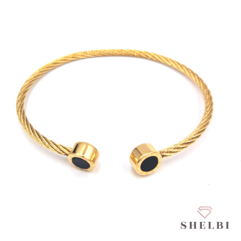 Bransoletka sztywna czarna emalia stal chirurgiczna bangle Bransoletka sztywna czarna emalia stal chirurgiczna bangle