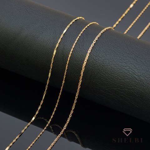 Łańcuszek złoty pr. 585 - splot singapure 50 cm 585 Shelbi Łańcuszek złoty pr. 585 - splot singapure 50 cm 585 Shelbi