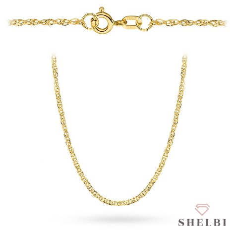 Łańcuszek złoty pr. 585 - splot singapure podwójnie skręcony diamentowany 50 cm 585 Shelbi Łańcuszek złoty pr. 585 - splot singapure podwójnie skręcony diamentowany 50 cm 585 Shelbi