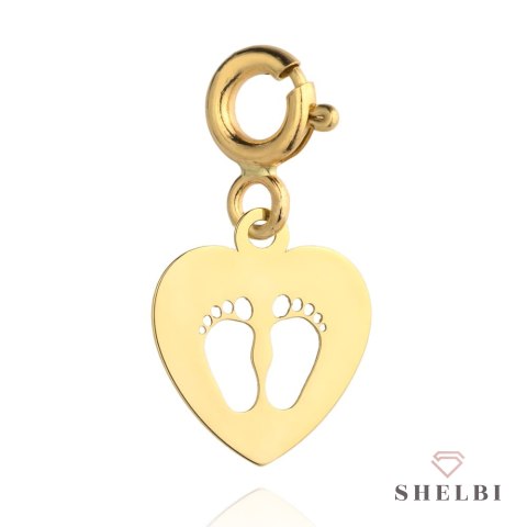 Zawieszka/charms stópki w sercu 585 Shelbi Zawieszka/charms stópki w sercu 585 Shelbi