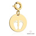 Zawieszka/charms złote pełne kółko i stópki 585 Shelbi Zawieszka/charms złote pełne kółko i stópki 585 Shelbi
