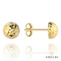 Kolczyki pół kulki śr. 8 mm na sztyfcie diamentowane super lekkie sztyft 585 Shelbi Kolczyki pół kulki śr. 8 mm na sztyfcie diamentowane super lekkie sztyft 585 Shelbi