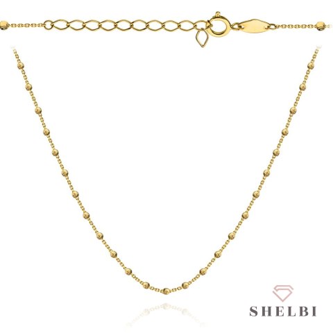 Naszyjnik złoty z kulkami diamentowanymi 47+3cm 585 Shelbi Naszyjnik złoty z kulkami diamentowanymi 47+3cm 585 Shelbi