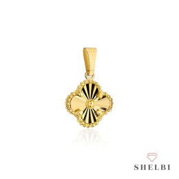 Zawieszka złota diamentowana koniczynka 6 mm 585 Shelbi