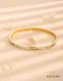 Bransoletka złota sztywna z cyrkoniami bangle Bransoletka złota sztywna z cyrkoniami bangle