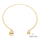 Choker krople łezki złota kolia ze stali chirurgicznej Choker krople łezki złota kolia ze stali chirurgicznej