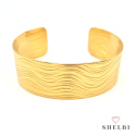 Szeroka bransoletka złota bangle ze stali chirurgicznej Szeroka bransoletka złota bangle ze stali chirurgicznej