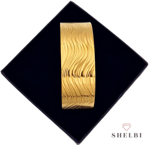 Szeroka bransoletka złota bangle ze stali chirurgicznej Szeroka bransoletka złota bangle ze stali chirurgicznej